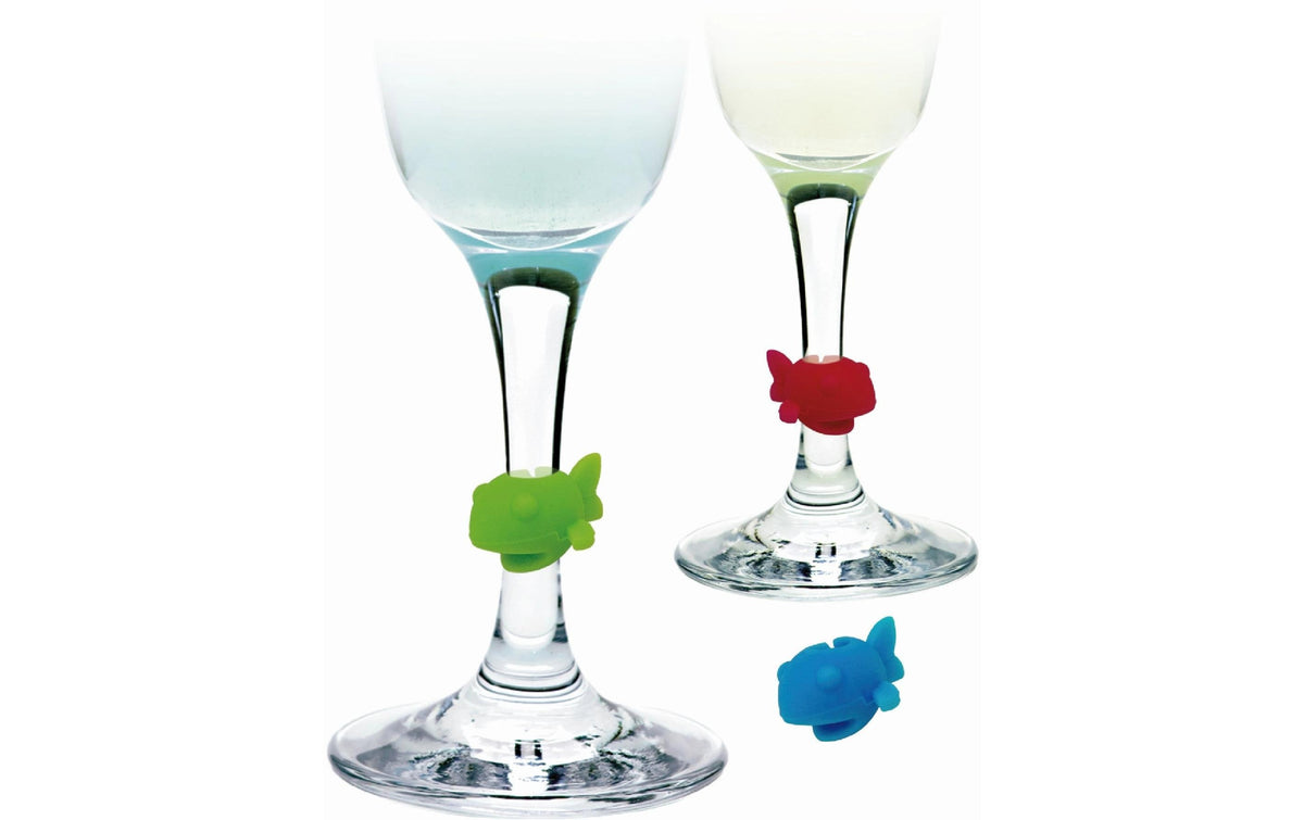 Vin Bouquet Glasmarkierer Fisch – Mehrfarbig – Silikon