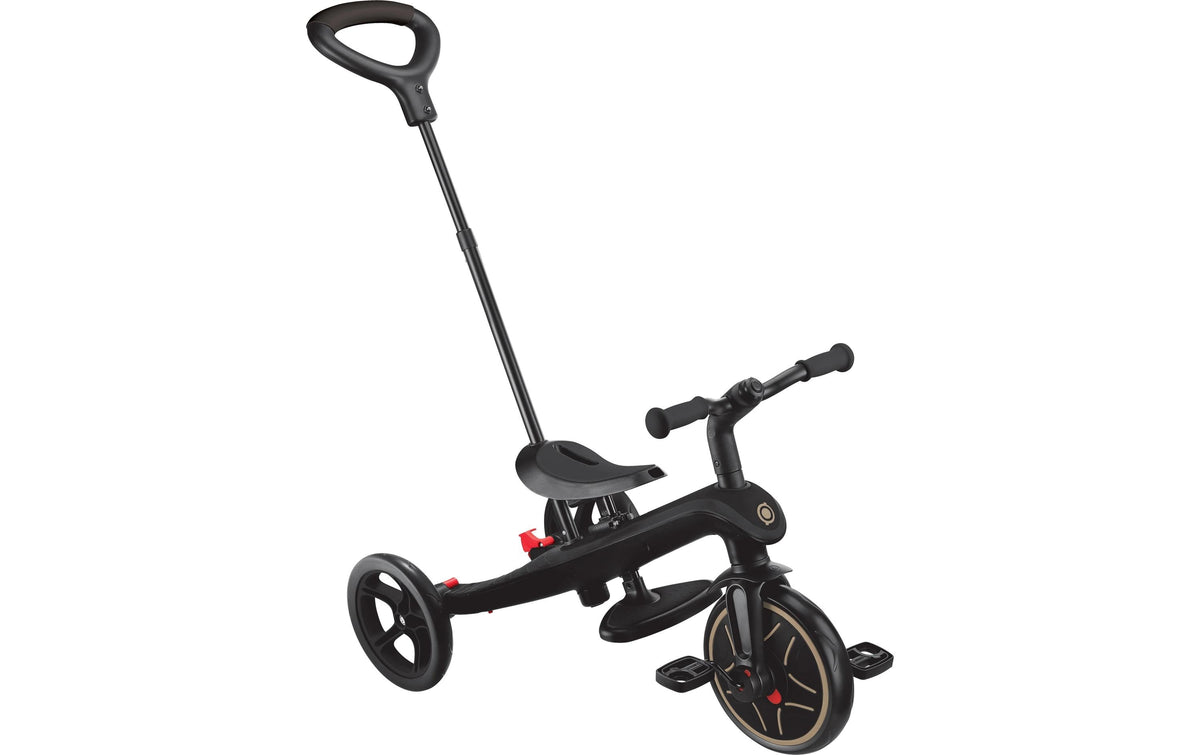 Globber Explorer Trike 4in1 Dreirad – ab 10 Monate – belastbar bis 20 kg – Kunststoff/Metall – schwarz