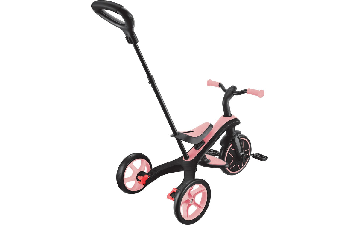 Globber Explorer Trike 4in1 Dreirad – Fussstütze, Gurt, Schiebestange – 47 × 96 × 95 cm – ab 10 Monaten