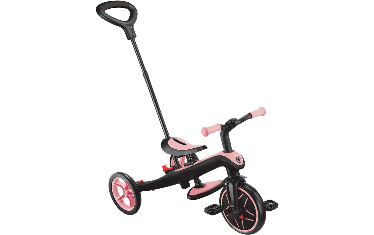 Globber Explorer Trike 4in1 Dreirad – Fussstütze, Gurt, Schiebestange – 47 × 96 × 95 cm – ab 10 Monaten