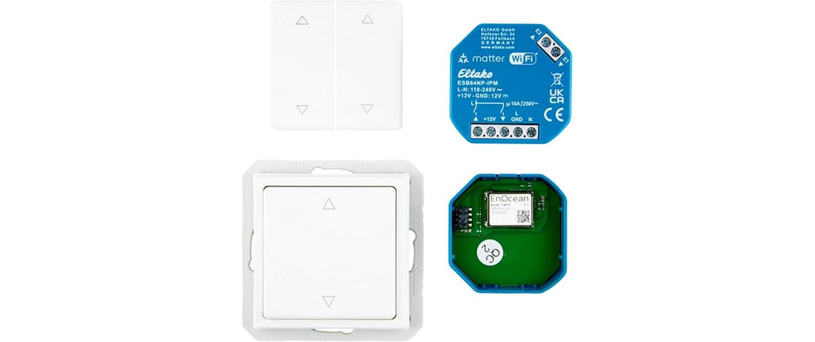 Eltako EB-RF-Jalousieaktor-Set – 2× Schliesser, 2'000 VA – für Alexa, HomeKit, Google Home u. a.