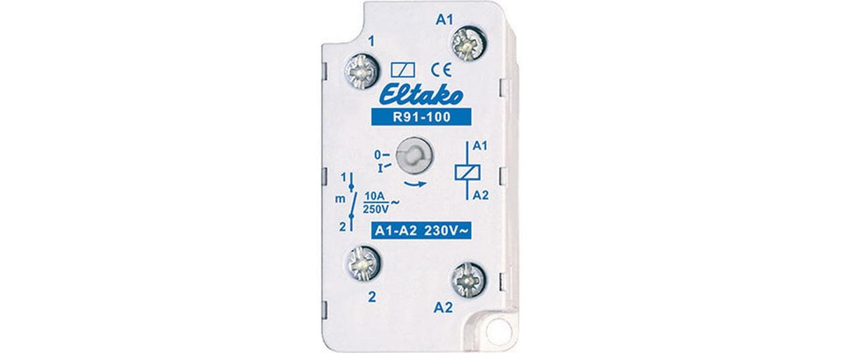 Eltako Relais mit Sockel – 2300 W, 230 V, 1× Schliesser, Unterputzmontage, IP20 – Grau – R91-100