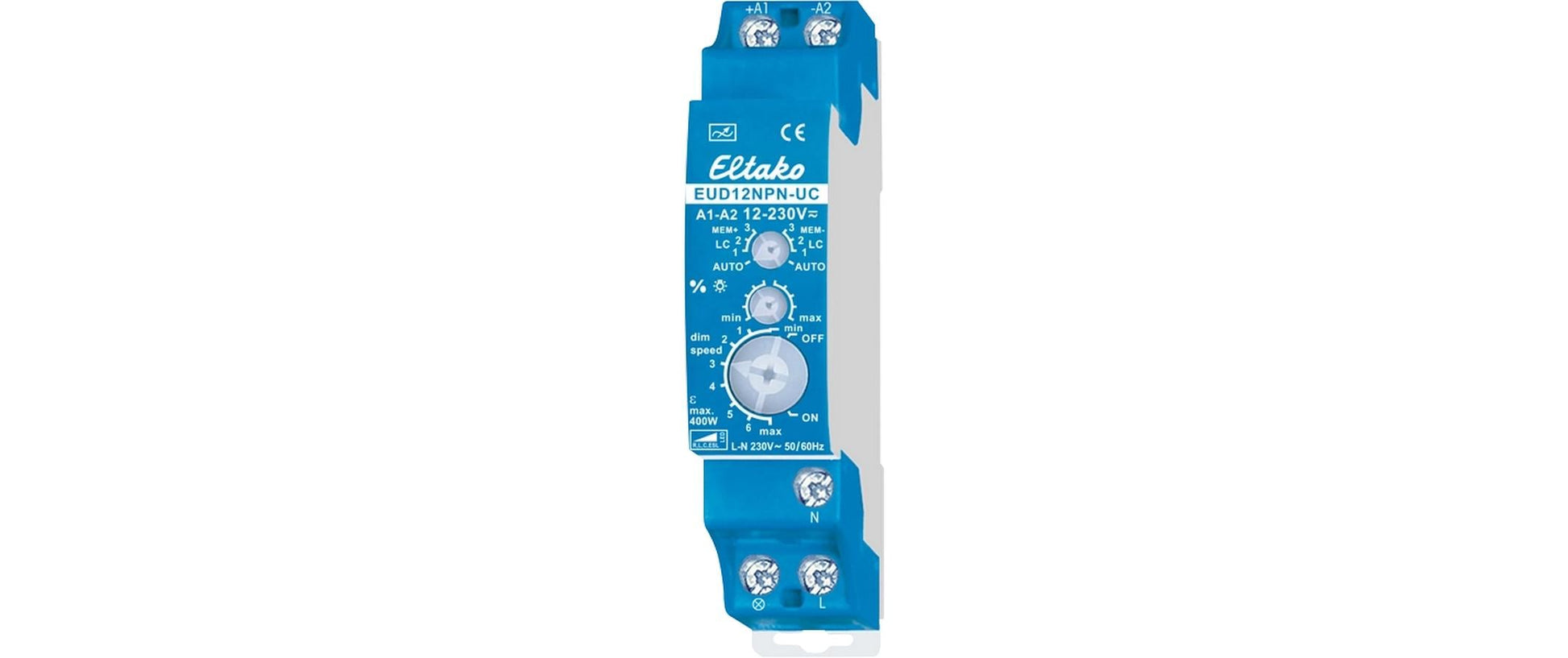 Eltako Controller – 400 VA, 230 V, 1× Tastereingang 230 V, Hutschienenmontage – Blau – EUD12NPN-UC