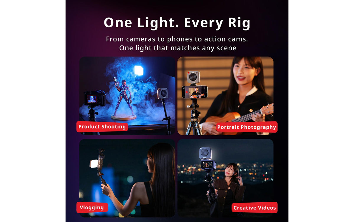 SmallRig P96 Neo Mini-LED-Video-Licht – Einstellbares Weiss 2700–6500 K, 1590 lx, dimmbar – Grau