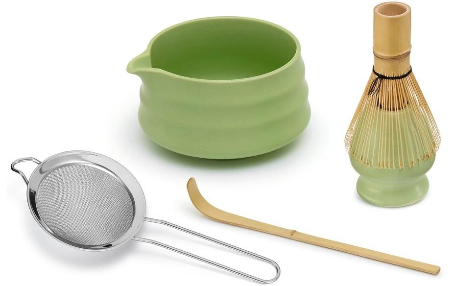 Gourmetmaxx Matcha-Set – 5-teiliges Set, 450 ml, H 7,0 cm, Keramik/Edelstahl, spülmaschinenfest