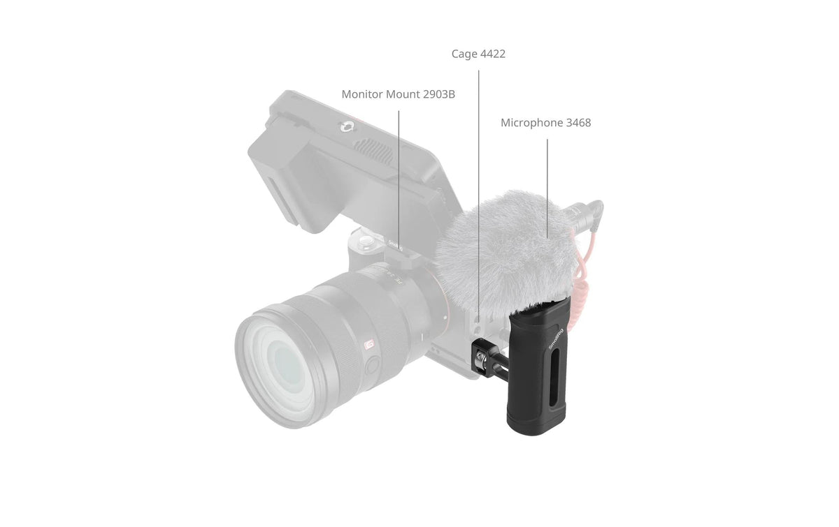 SmallRig Mini Seitengriff – für Kamerakäfige oder Montageplatten mit 1/4-20 Aufnahmebohrungen – Schwarz