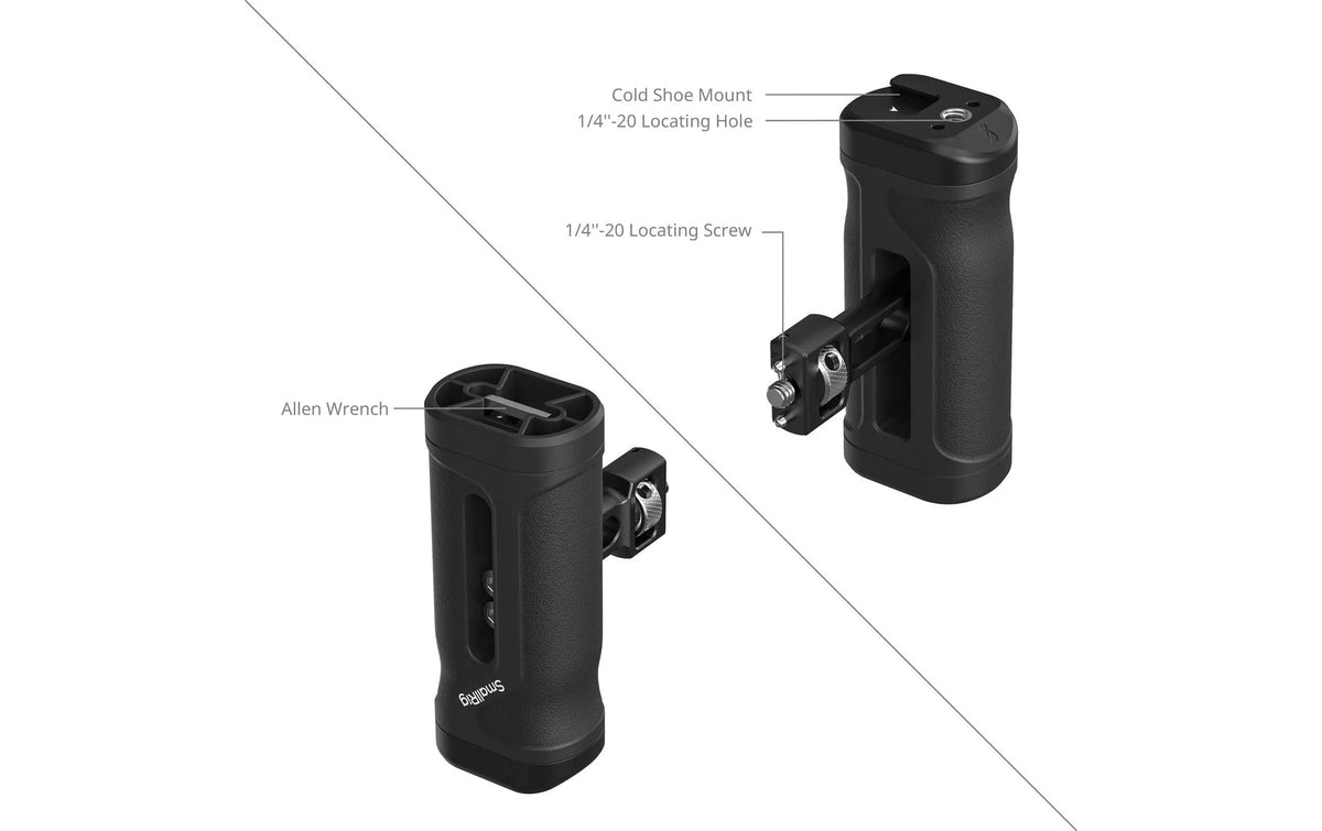 SmallRig Mini Seitengriff – für Kamerakäfige oder Montageplatten mit 1/4-20 Aufnahmebohrungen – Schwarz