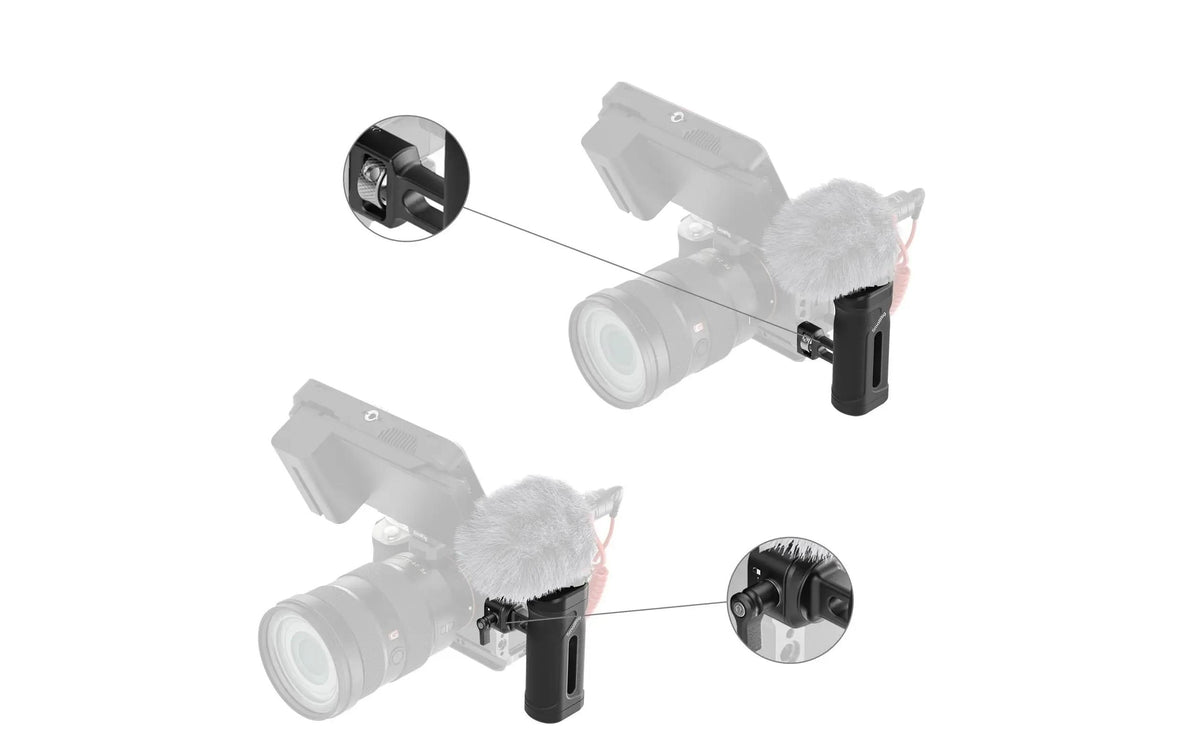SmallRig Mini-Seitengriff-Kit – für Kamerakäfige, Montageplatten mit NATO-Schiene und 1/4-20-Gewinde – Schwarz