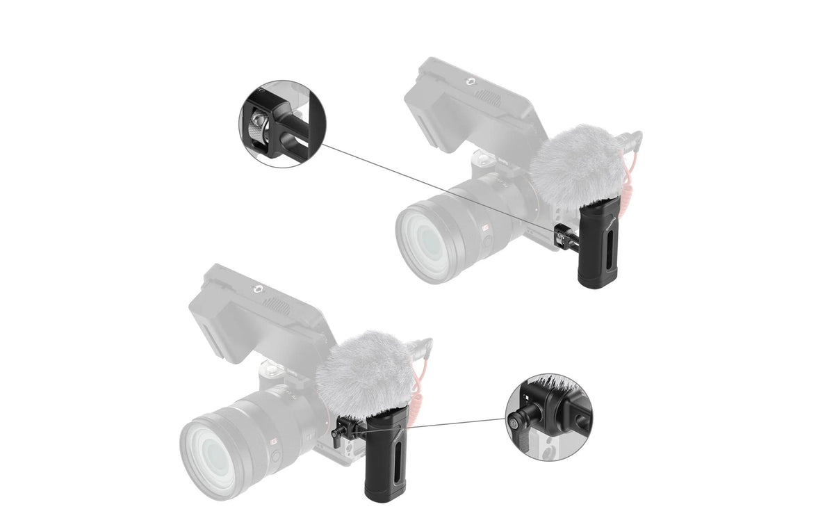 SmallRig Mini-Seitengriff-Kit – für Kamerakäfige, Montageplatten mit NATO-Schiene und 1/4-20-Gewinde – Schwarz