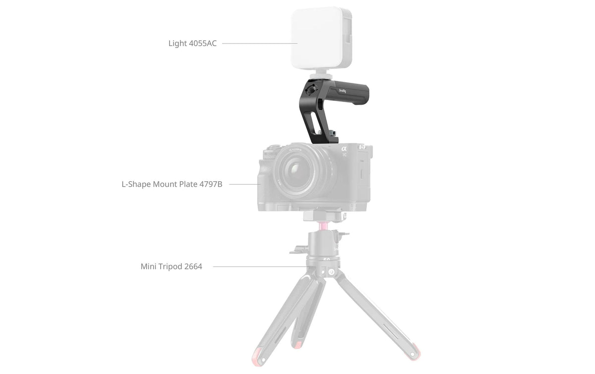 SmallRig Top Handle – für Kameras mit Standard-Blitzschuh – Schwarz – 128,8 × 81,6 × 25 mm, 112,5 g