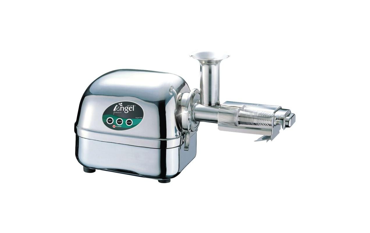 Angel Saftpresse 7500 – 1 l Saftbehälter, 0,5 l Tresterbehälter, 180 W, spülmaschinenfest – Silber
