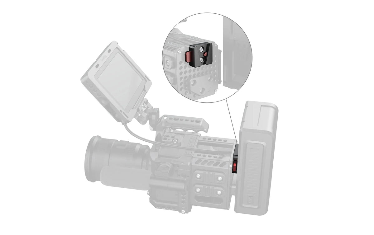 SmallRig Quick Release V-Lock Montageplatte – 35,5 × 25 × 50 mm, 55 g – für 1/4-20 Schraube, V-Mount Akkus