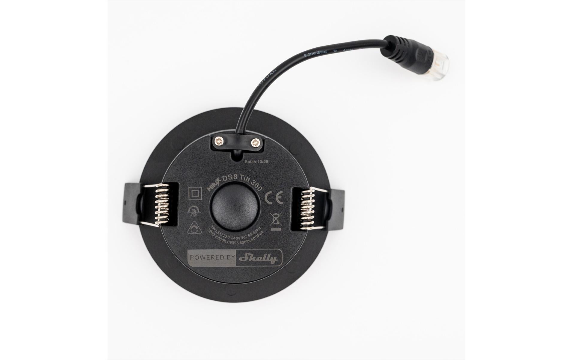 Shelly Spot – LED 8 W, 600 lm, 2200–6500 K, dimmbar, WLAN/Bluetooth, IP44 – Schwarz