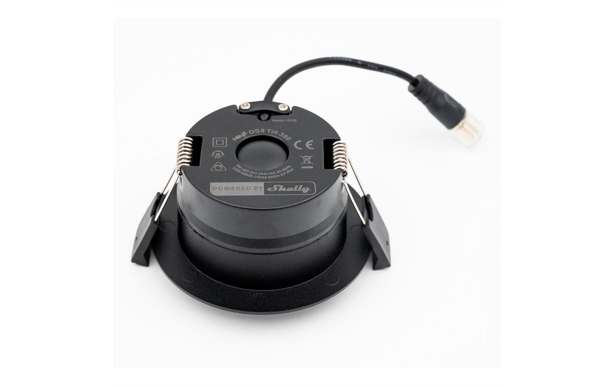 Shelly Spot – LED 8 W, 600 lm, 2200–6500 K, dimmbar, WLAN/Bluetooth, IP44 – Schwarz
