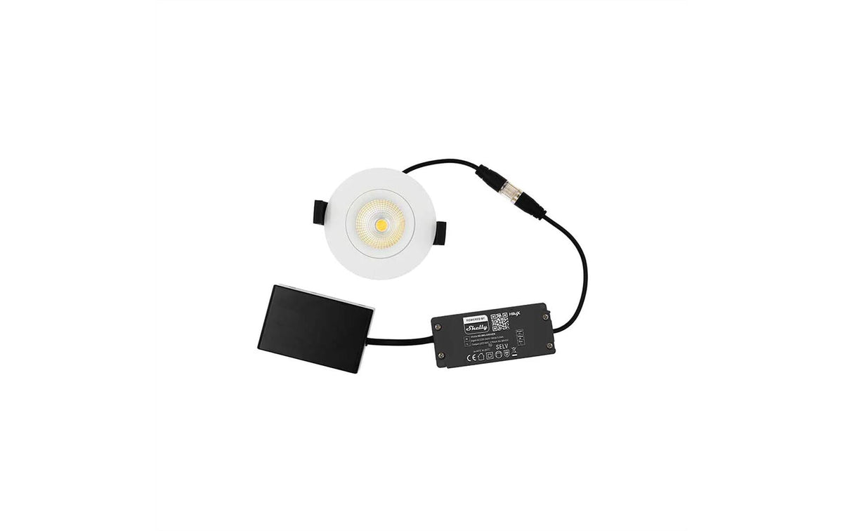 Shelly Deckenspot – Ø 8,3 × 7,5 cm, 600 lm, 8 W, 2200–6500 K, dimmbar, WiFi/BT für Alexa/Google, IP44, weiss