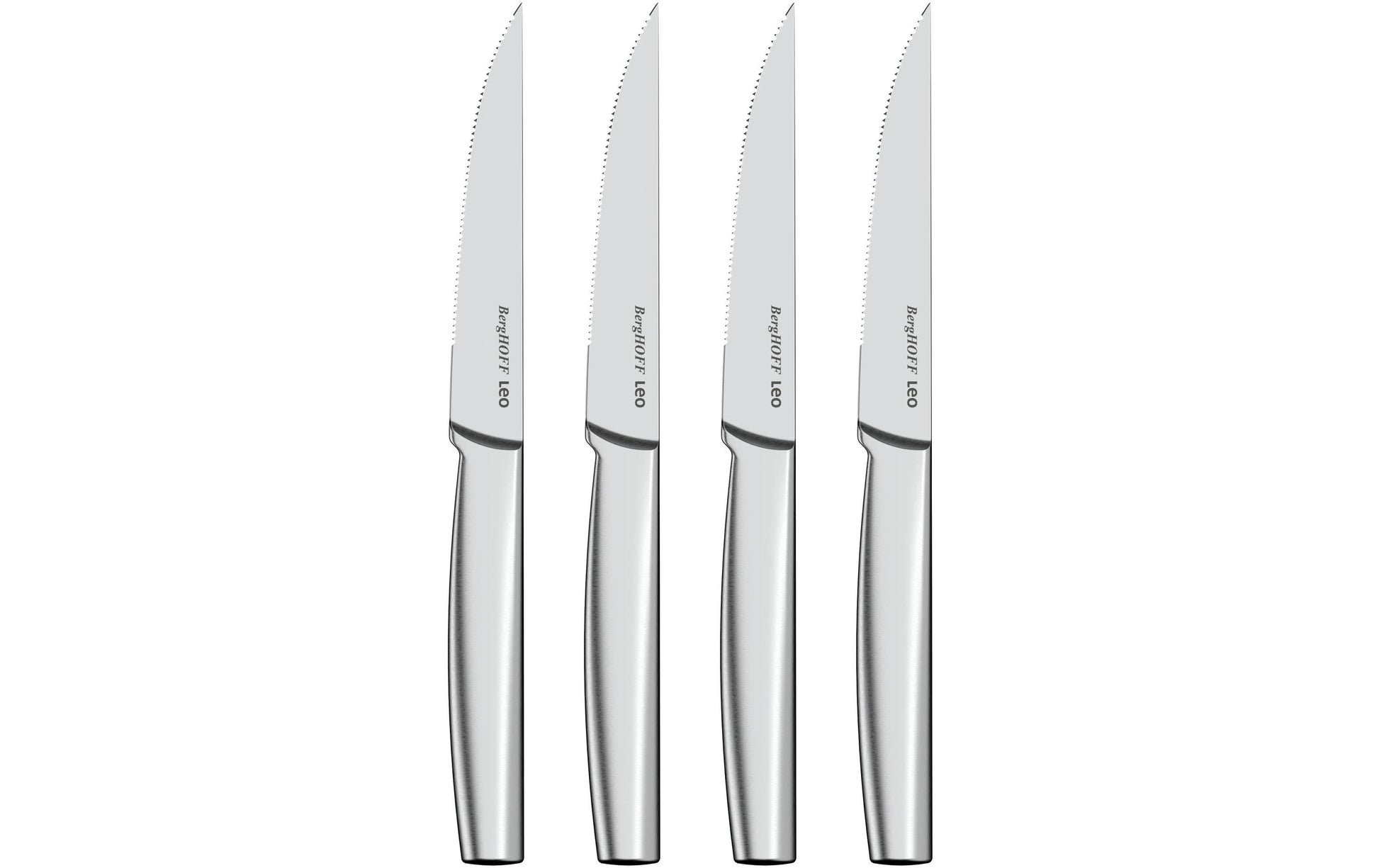 BergHOFF Steakmesser-Set – Wellenschliff, Edelstahlgriff, Silber