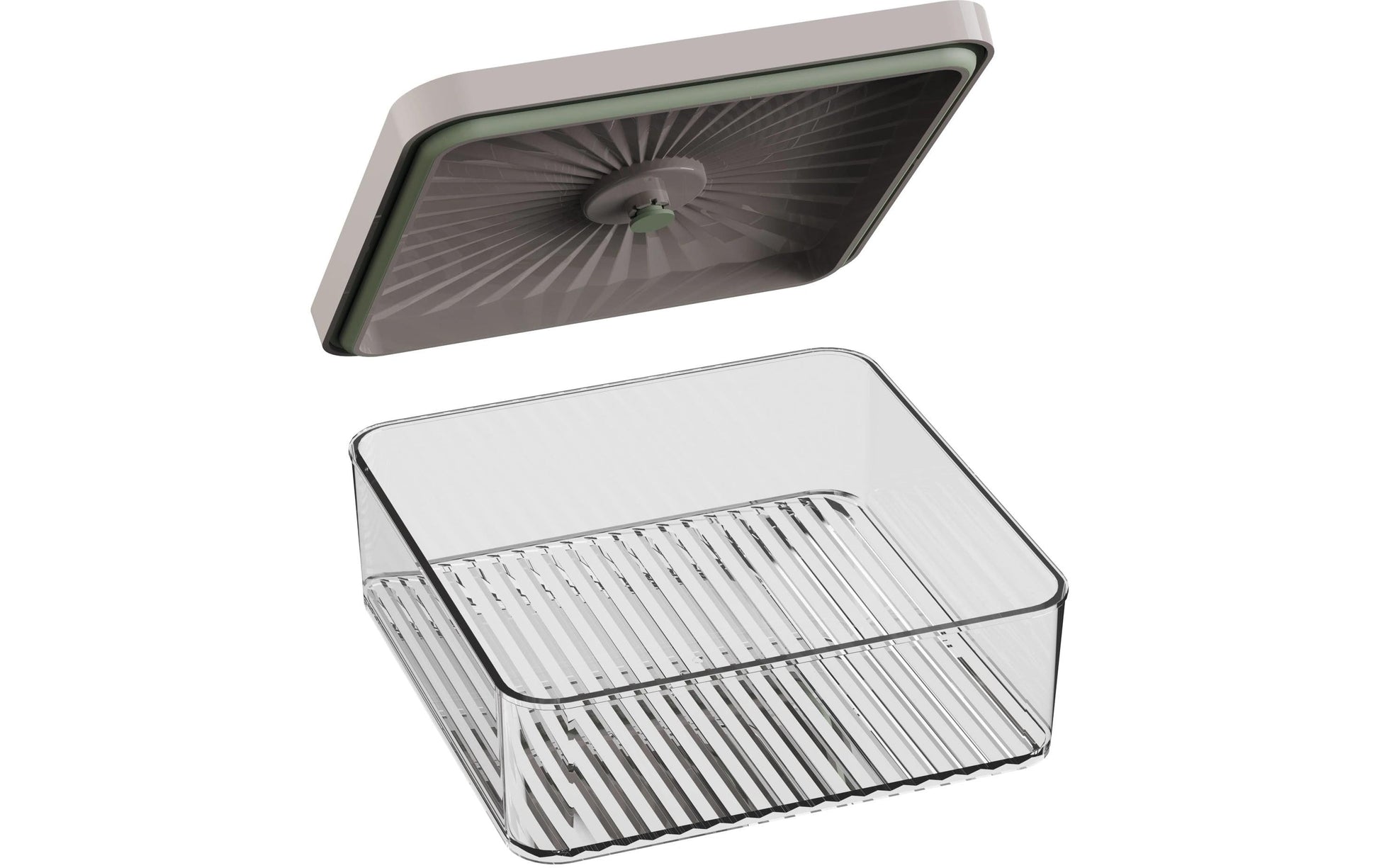 Berghoff Vorratsdose 2,5 l, 22 × 22 × 7,9 cm, Kunststoff, vakuumierfähig, transparent