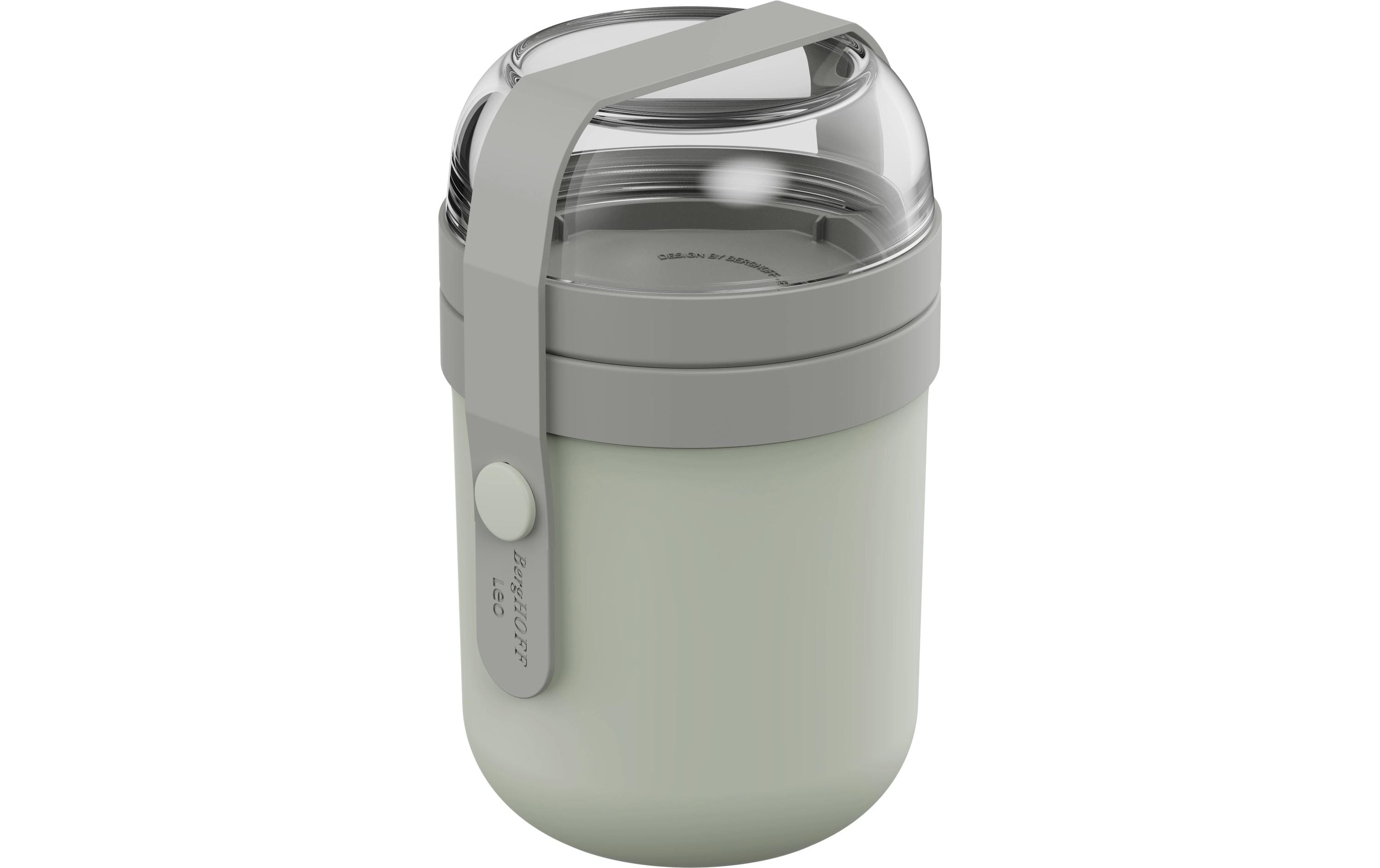 Berghoff Leo Studio – Vorratsdose 650 ml, Ø 9,5 × 15,5 cm, Kunststoff (recycelt)/Polypropylen (PP)/Silikon, Salbei