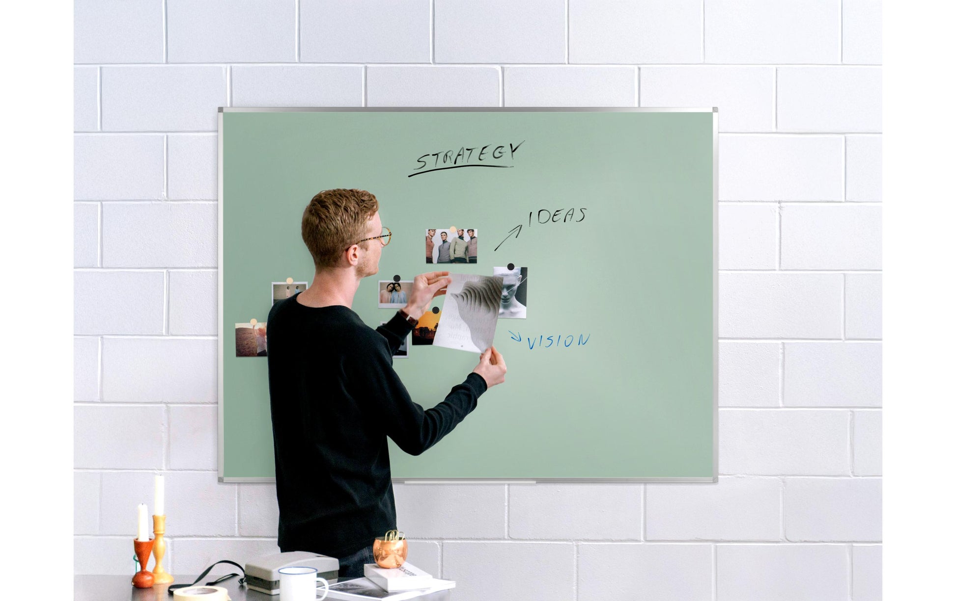 Bi-Office AYDA Whiteboard – Stahl, magnetisch – 90 × 120 cm