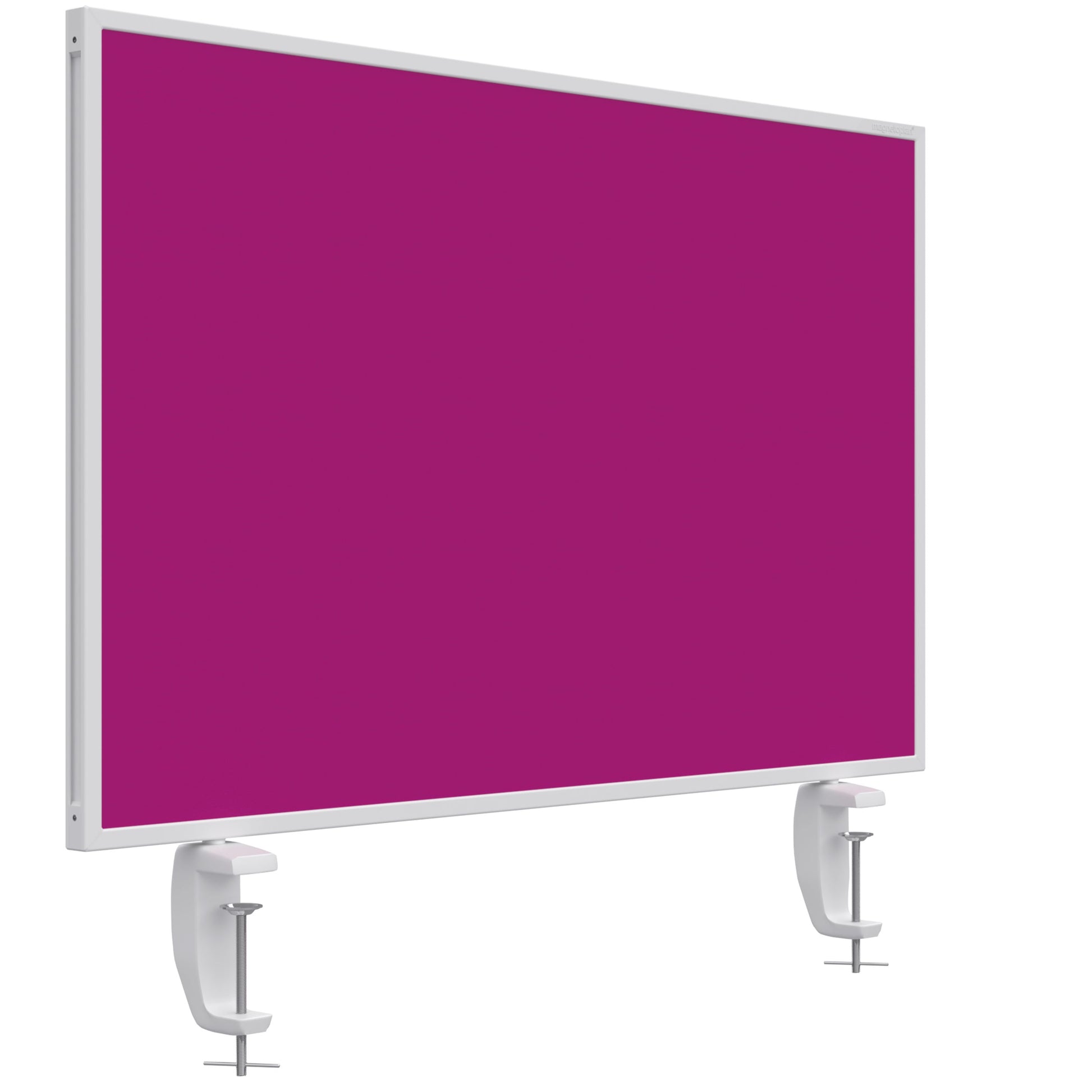 magnetoplan – Tischtrennwand VarioPin – 800 × 500 mm – doppelseitig (Whiteboard/Filz) – pink