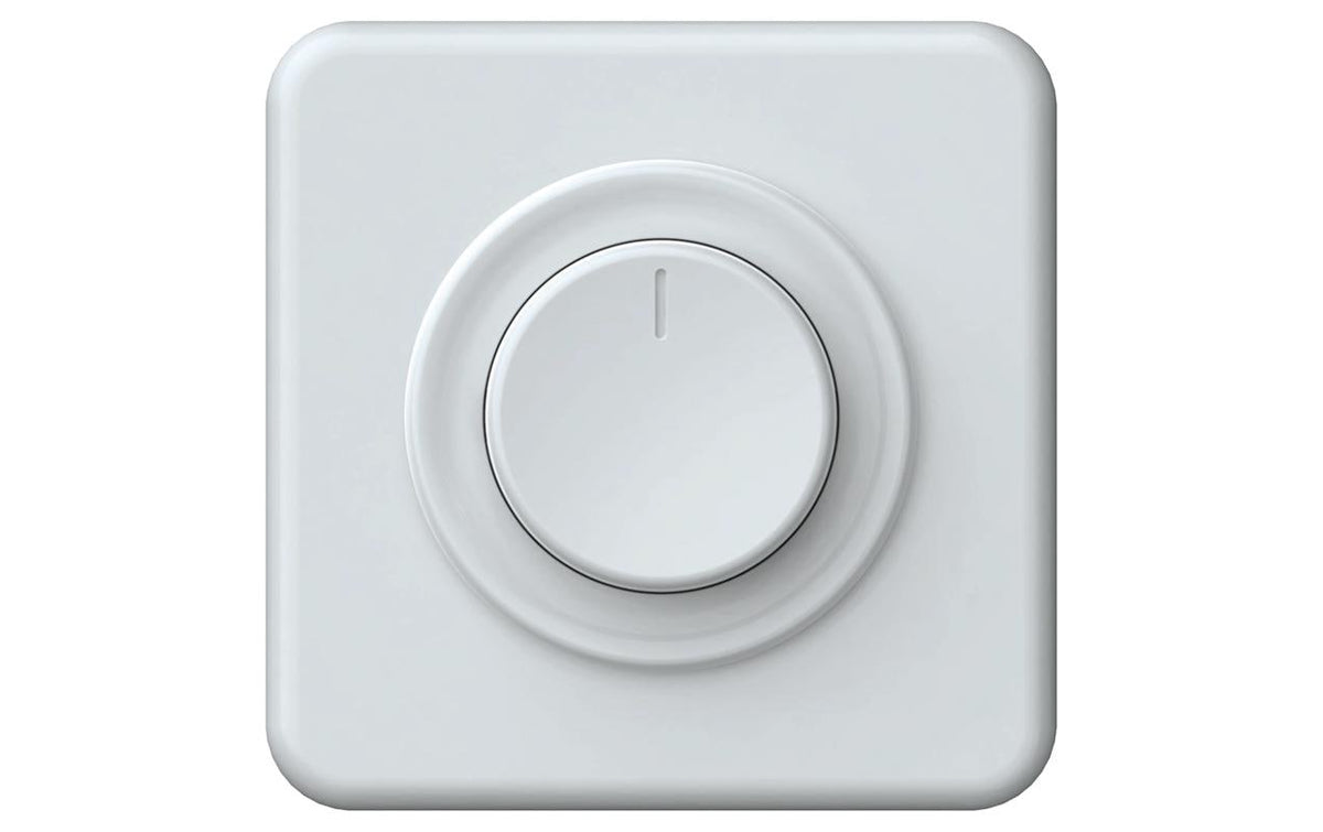 Hager Drehdimmer Origin – Phasenanschnitt, 20–250 VA, 230 V, Unterputz, IP20 – Weiss – 56103200