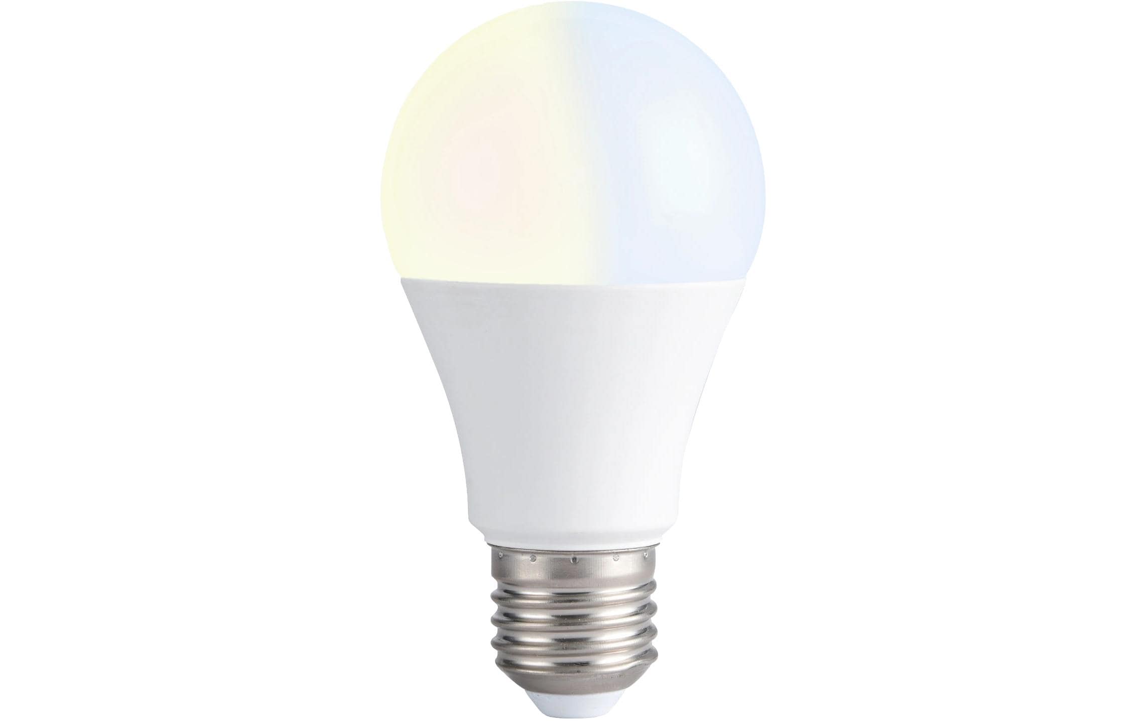 Shelly Smart-Leuchtmittel DUO E27 – 800 lm, 8,5 W, 2700–6500 K, dimmbar, WiFi/BT, für Alexa/Google, weiss