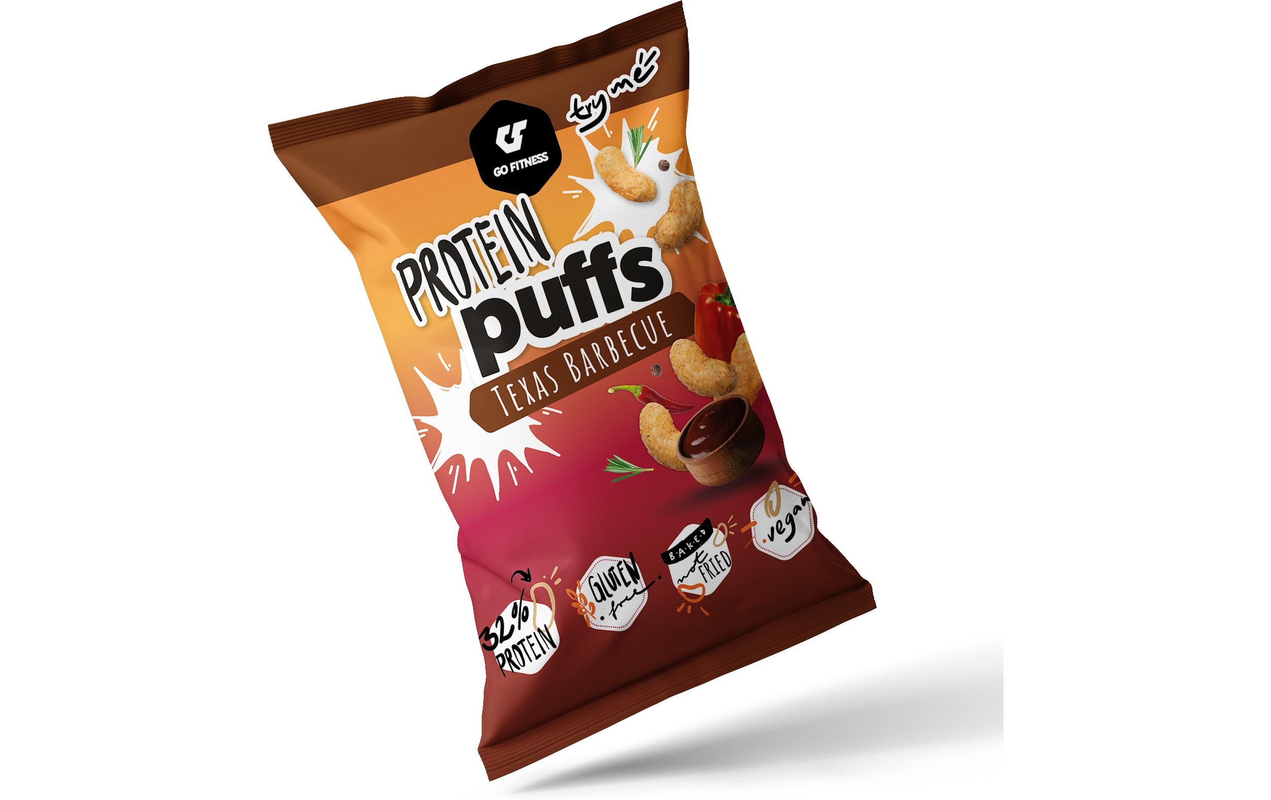 Go fitness GoFitness Protein Puffs – Texas Barbecue, vegan – 50 g