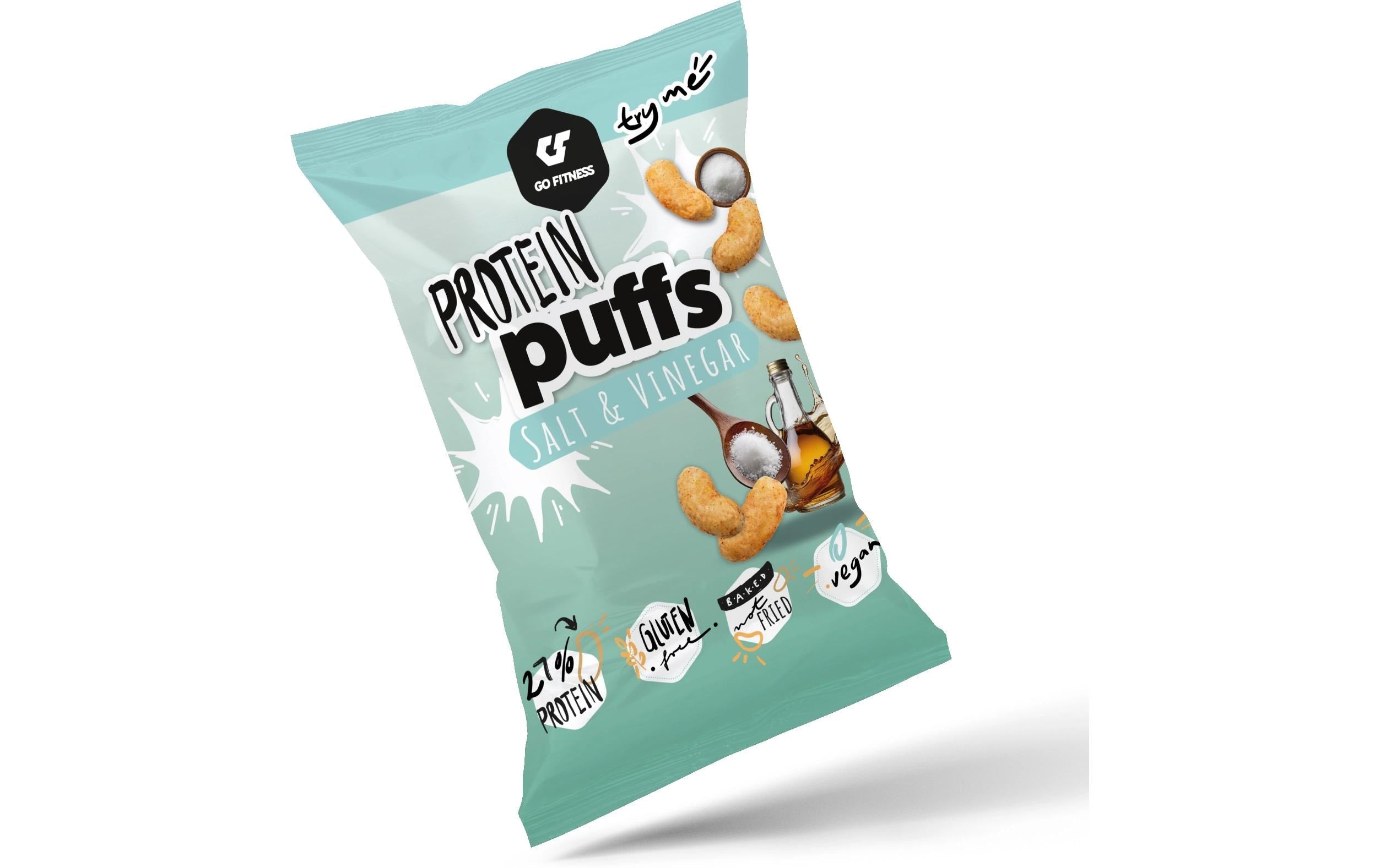 Go fitness GoFitness Protein Puffs – Salz & Essig, vegan, glutenfrei – 50 g