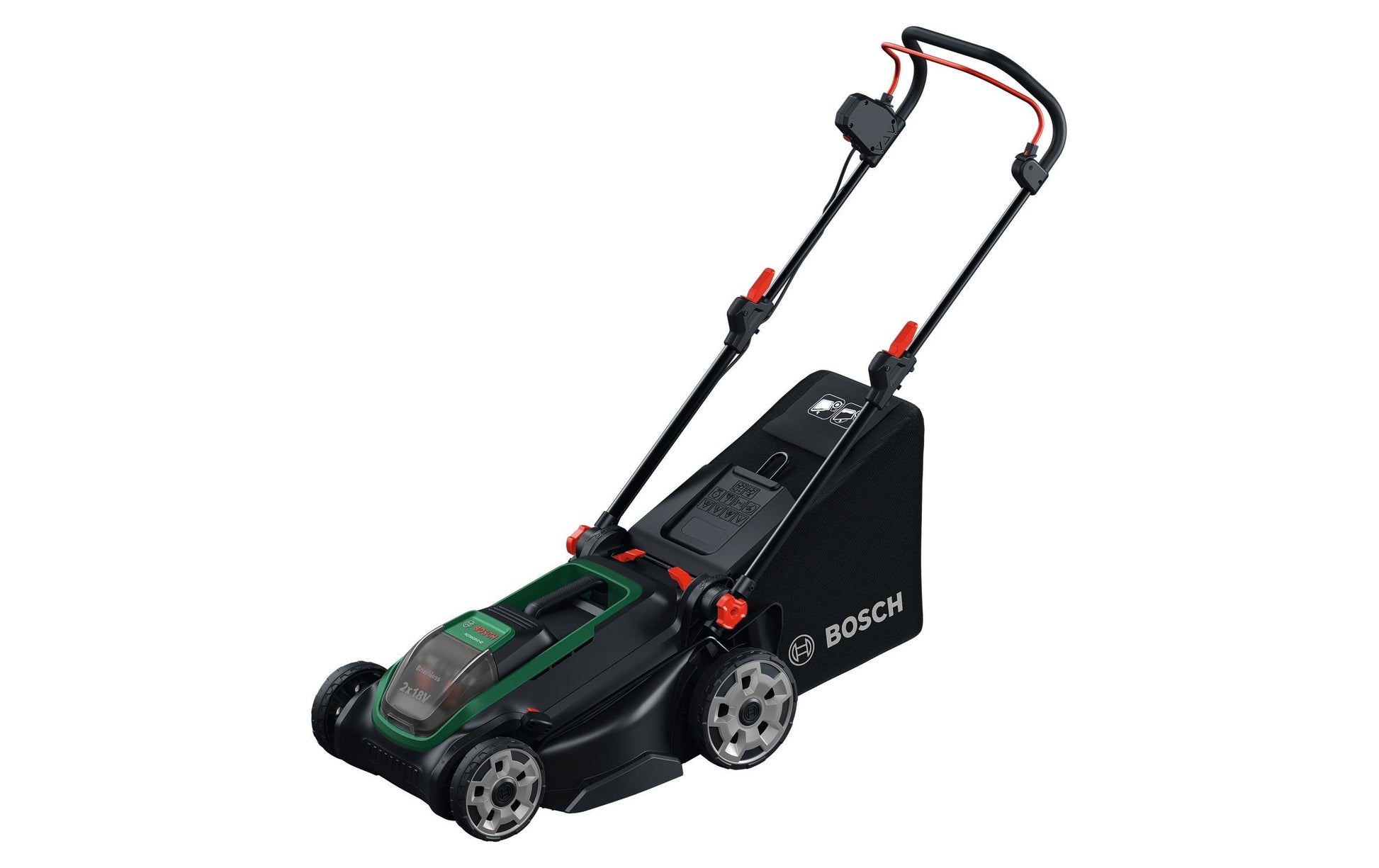 Bosch ROTAK18V2-43 Akku-Rasenmäher – 18 V – Schnittbreite 43 cm, 50 l – 2×4,0 Ah & Ladegerät – POWER FOR ALL