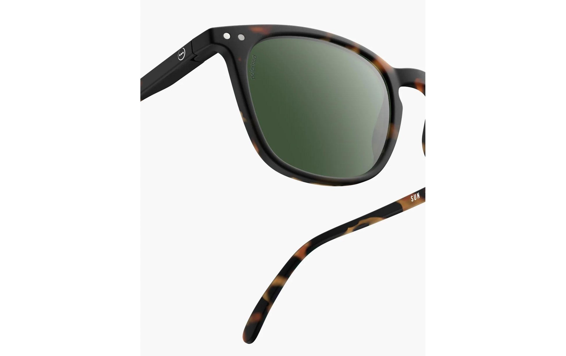Izipizi Schutzbrille – Grüne Gläser, 100 % UV-Schutz, Rahmenfarbe Schildpatt