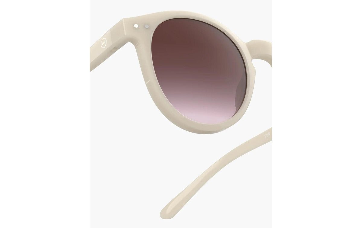 Izipizi Schutzbrille The Oversized Pantos M – Violette Gläser, 100 % UV-Schutz, Beige