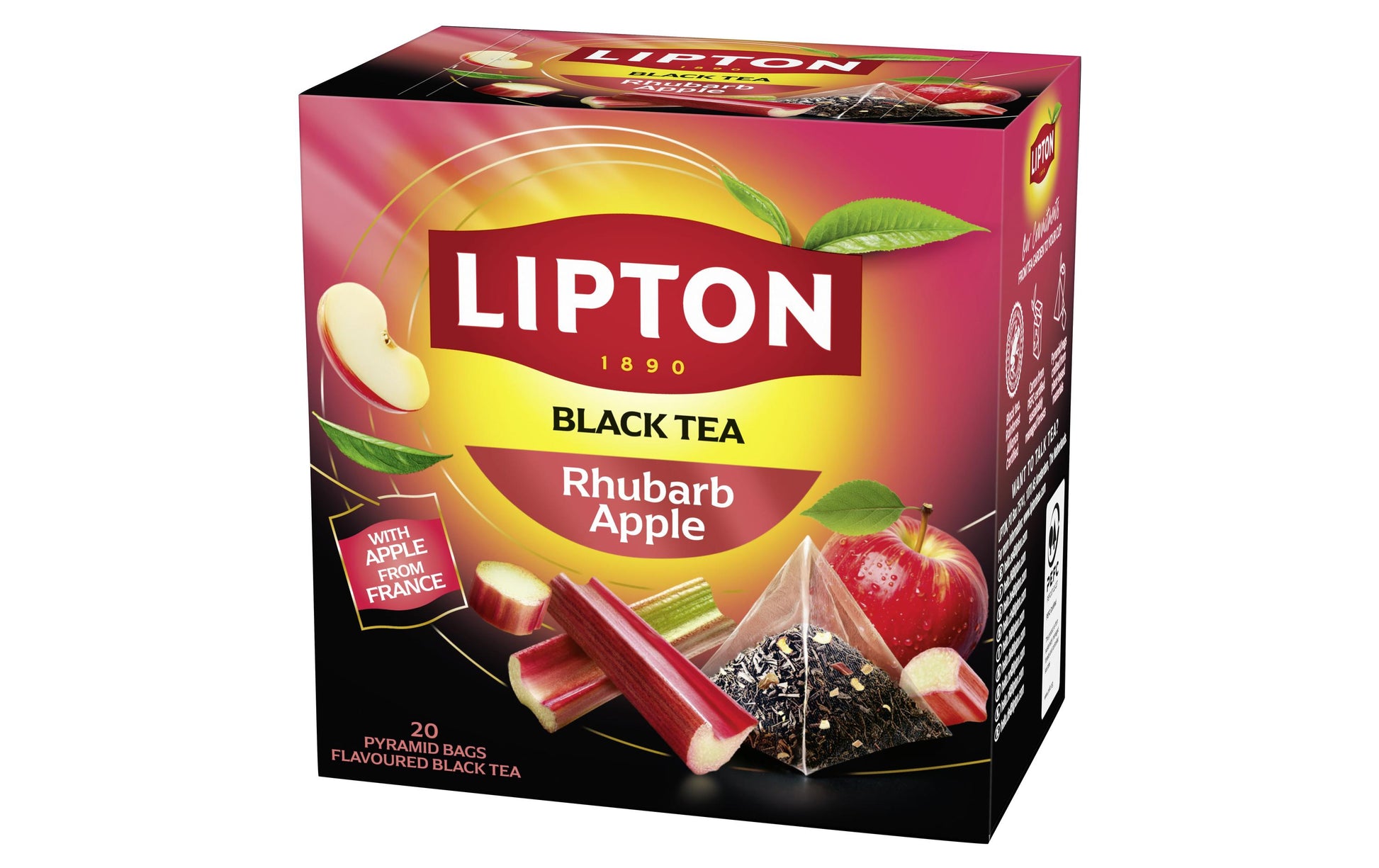 Lipton Schwarztee Apfel & Rhabarber – Teebeutel 20 Beutel