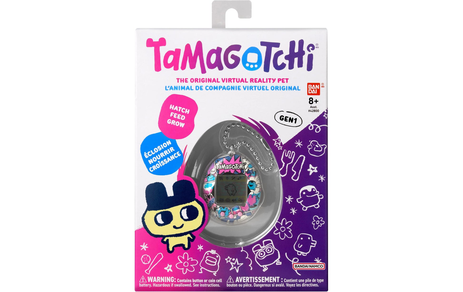 Bandai Tamagotchi Original – Elektronisches Haustier – 3 × 4 × 1,5 cm – ab 8 Jahren – mehrfarbig