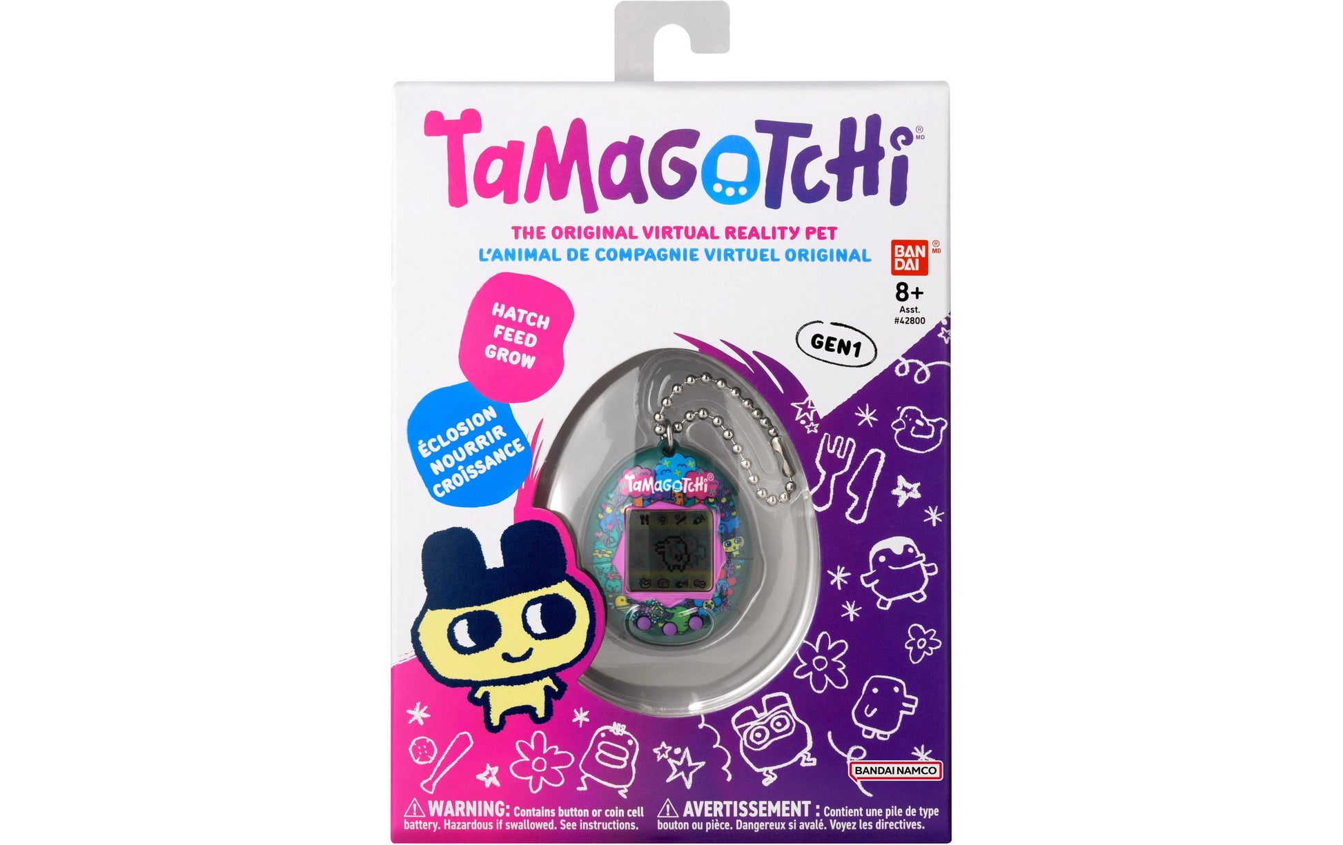 Bandai Tamagotchi Original – Elektronisches Haustier – 3 × 4 × 1,5 cm – ab 8 Jahren – mehrfarbig