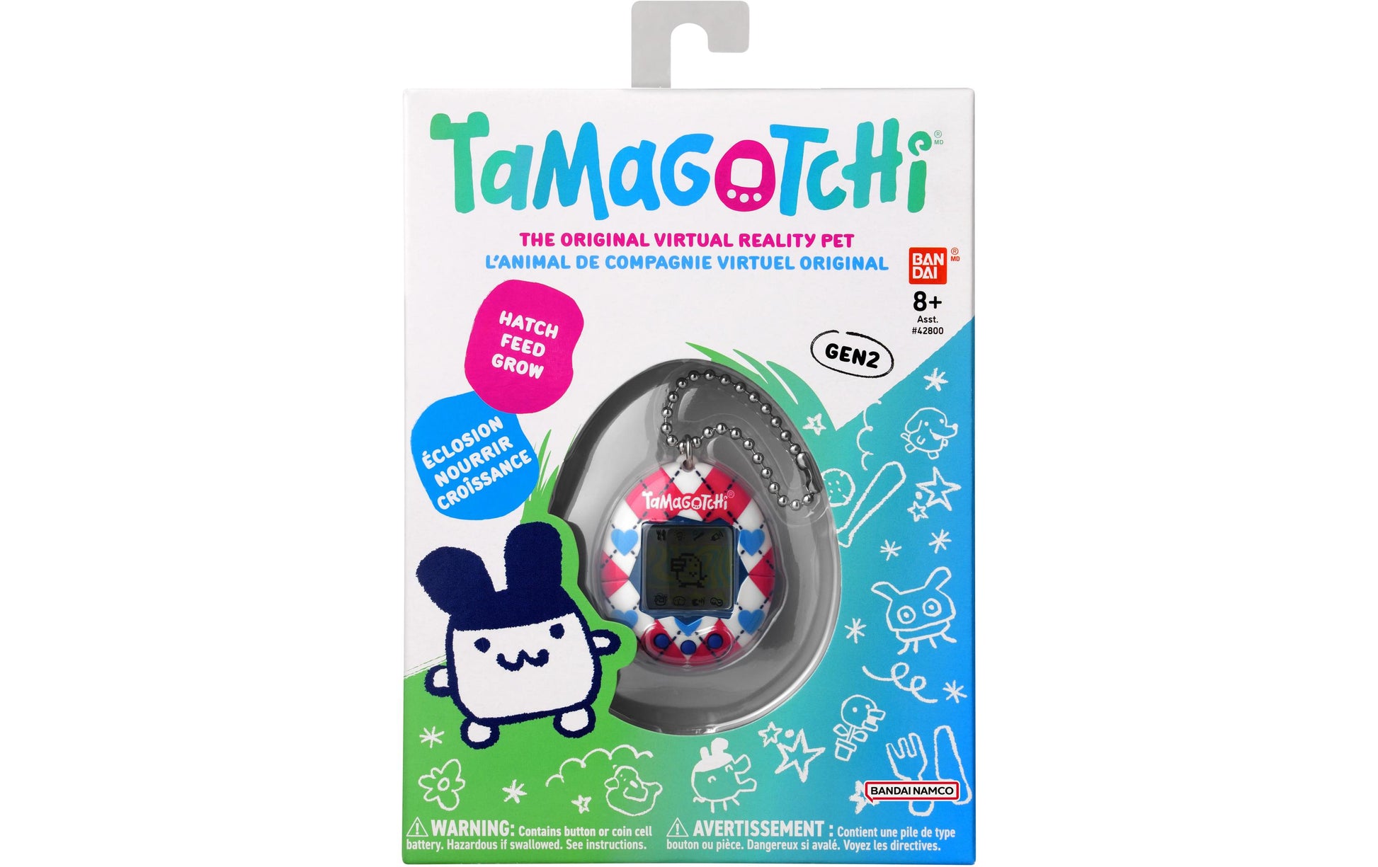 Bandai Tamagotchi Original – Elektronisches Haustier – 3 × 4 × 1,5 cm – ab 8 Jahren – mehrfarbig