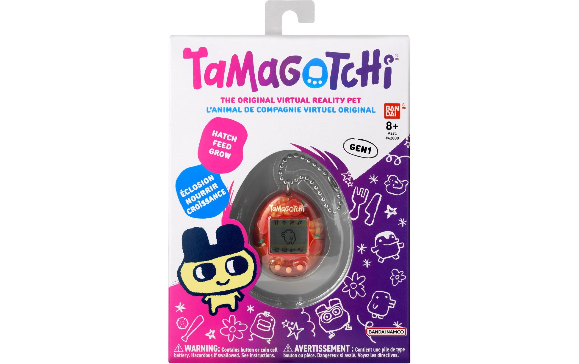 Bandai Tamagotchi Original – Elektronisches Haustier – 3 × 4 × 1,5 cm – ab 8 Jahren – mehrfarbig