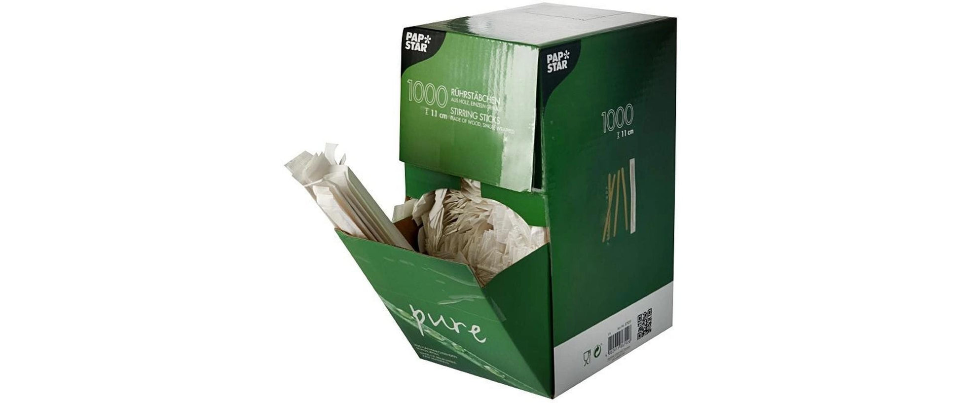 Papstar Rührstäbchen PURE, Holz, 11 cm – 1000 Stk.