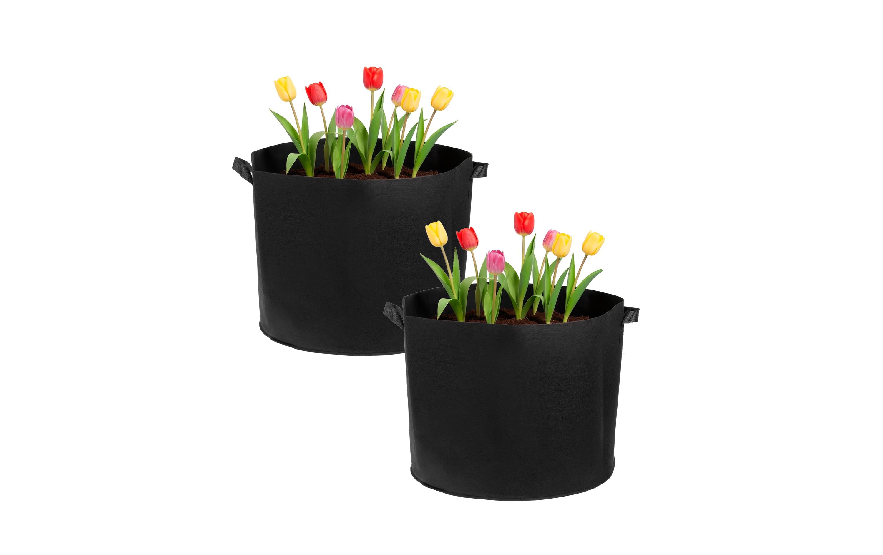 Struct Pflanzentasche 2-teilig – für Ø 50 × 40 cm – Filz, grau