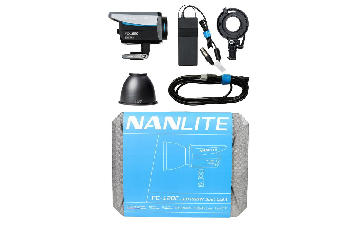 Nanlite FC-120C Streaming-Licht – FullColor 145 W, RGBW, 2700–7500 K, dimmbar – Schwarz