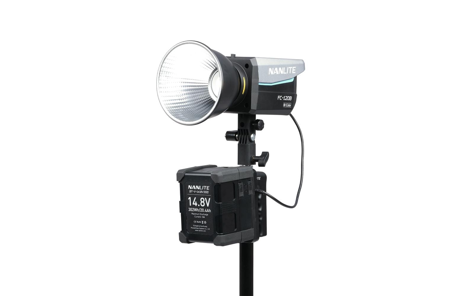 Nanlite Batteriehalterung V-Mount – für Nanlite Forza 150, Nanlite FC 120 – Schwarz