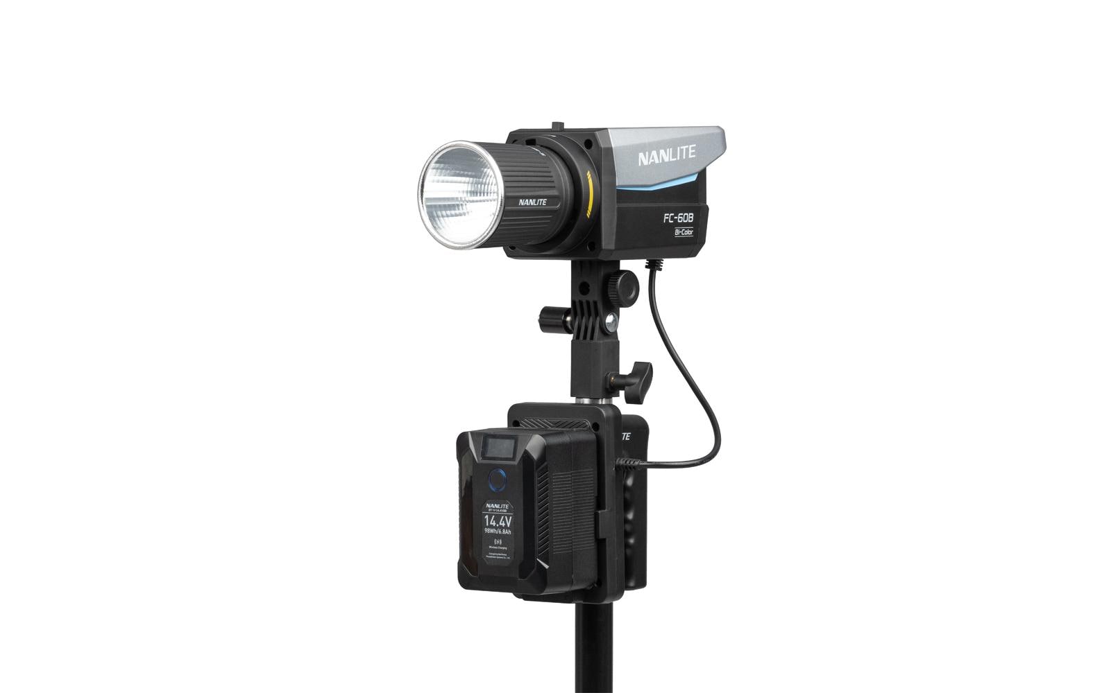 Nanlite Batteriehalterung V-Mount – Halterung für Nanlite Forza 60 und Nanlite FC 60, Schwarz