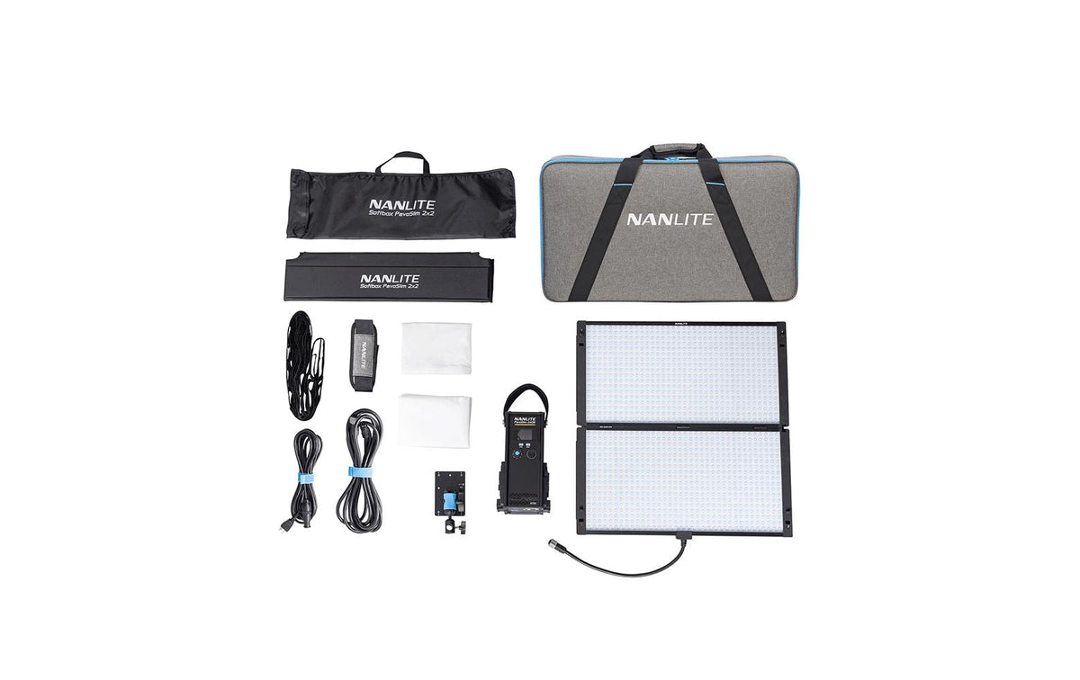 Nanlite PavoSlim 240B LED-Flächenleuchte – 260 W, einstellbares Weiss 2700–6500 K, 59900 lx – 602,1 × 28,6 × 608,7 mm
