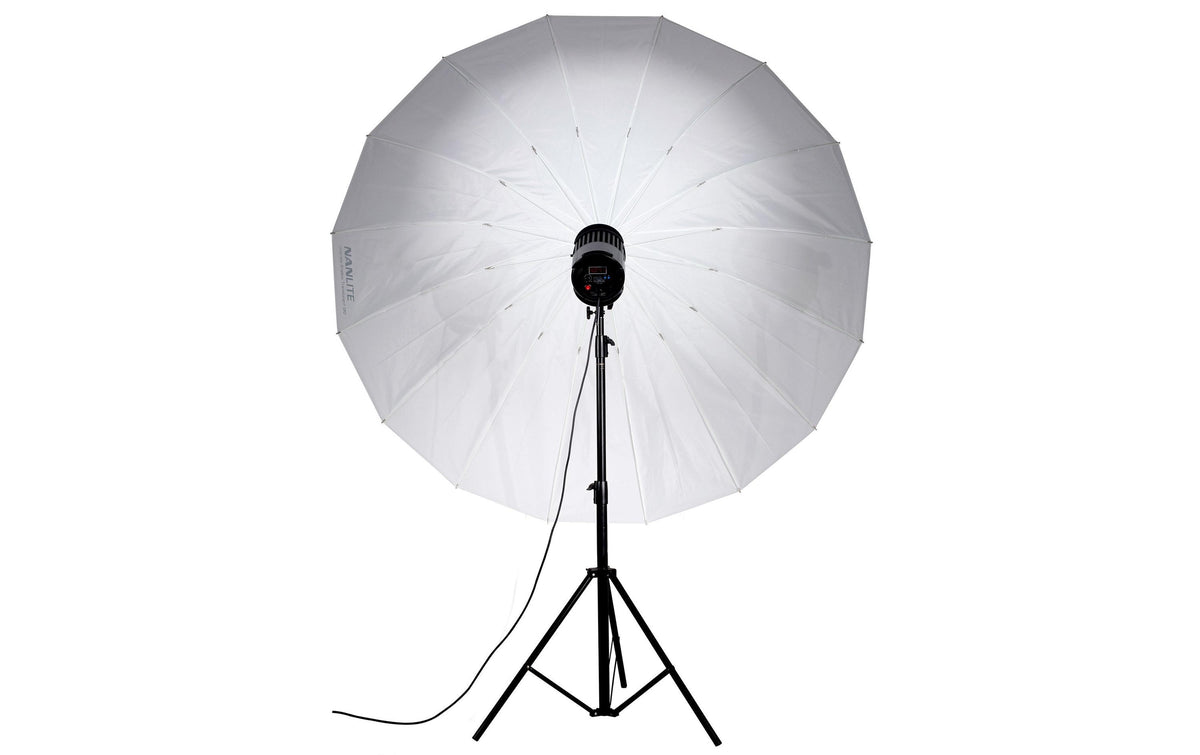 Nanlite U-180ST Schirm – 1,8 m Durchmesser, 1,1 m Höhe, Glasfaser – für Nanlite und andere – Transparent/Weiss