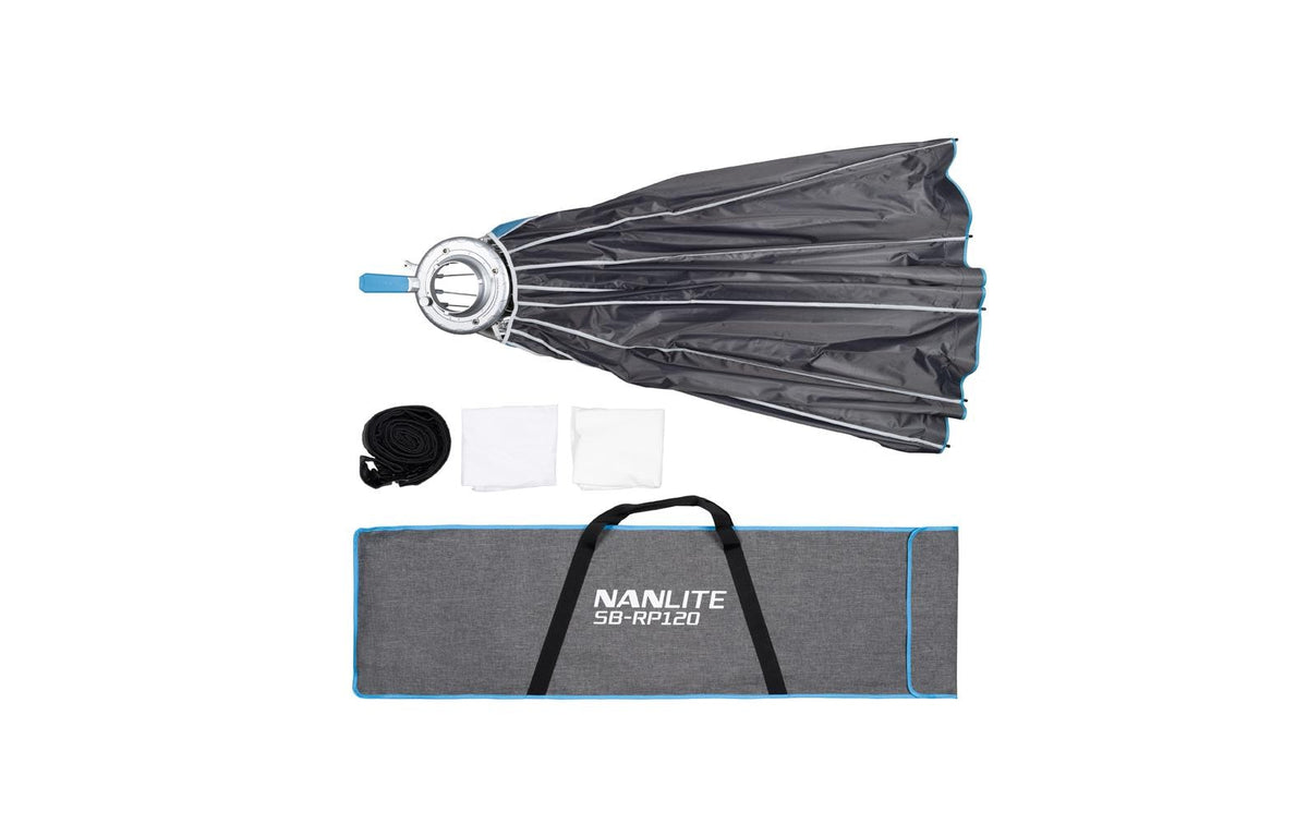 Nanlite Rapid Parabolische Softbox 120 cm – für Bowens-Mount – Schwarz