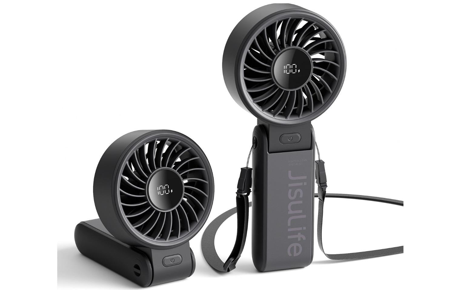 Jisulife Handventilator Handheld Fan 7 – 3600 mAh, Akkubetrieb, USB, Schwarz