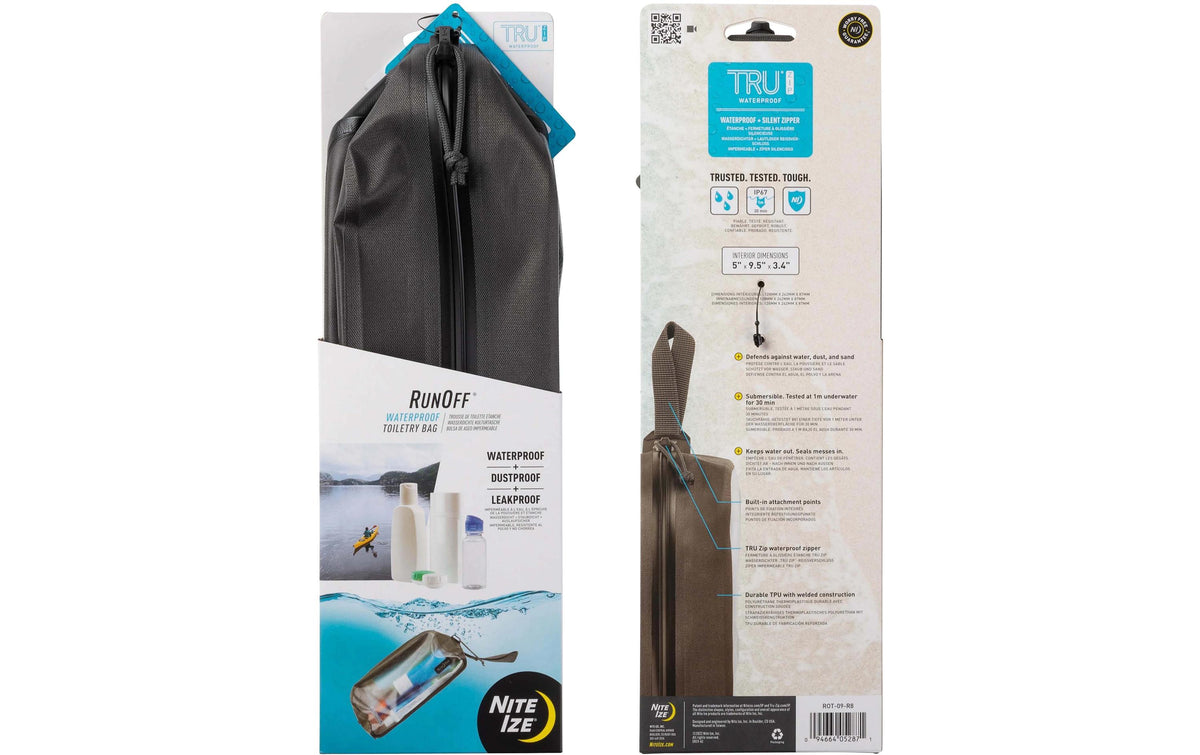 Nite Ize Kosmetiktasche – 2,7 l – Grau, Schwarz, Transparent – Nylon