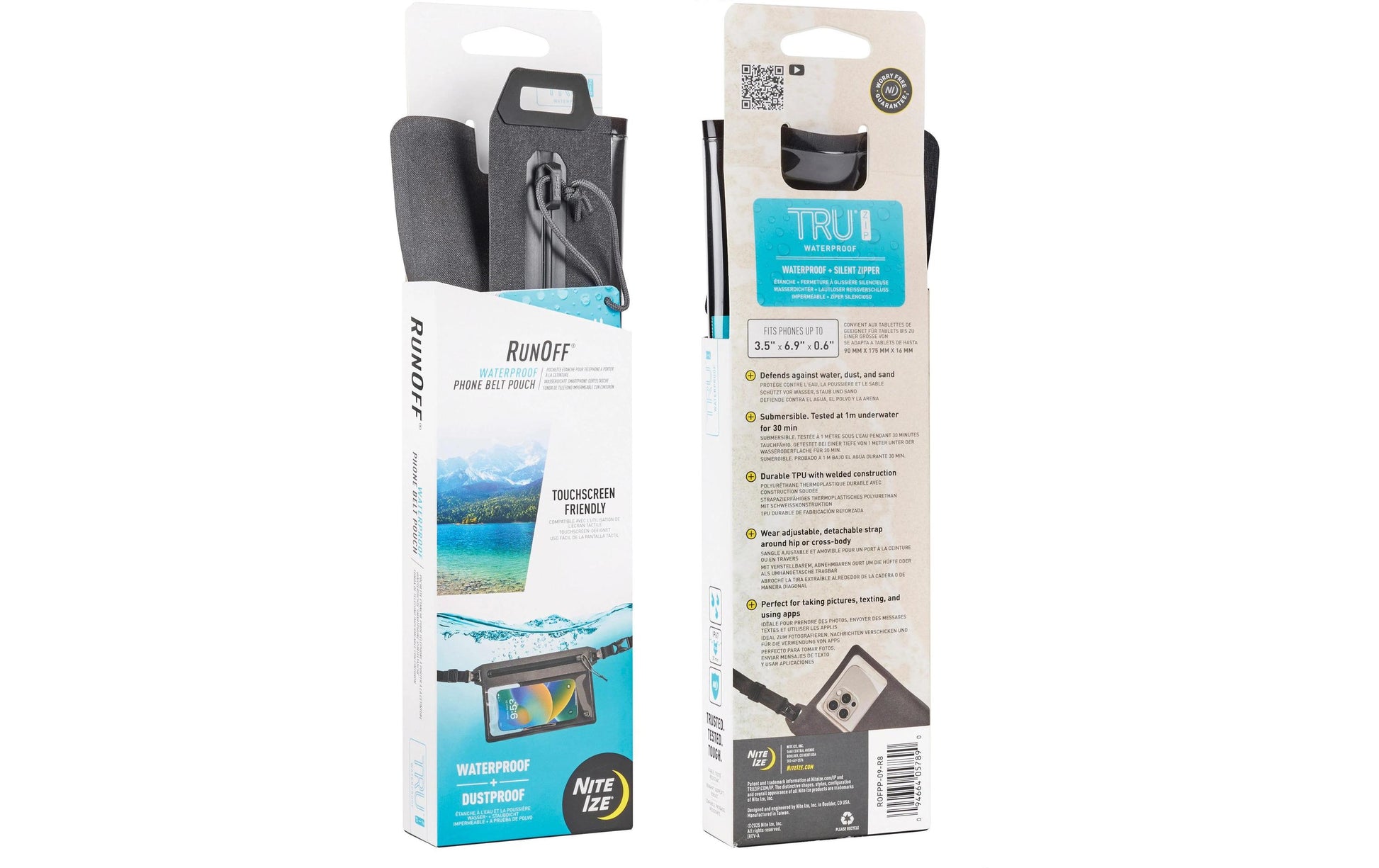 Nite Ize RunOff Pouch/Umhängetasche – für Smartphones bis 10,0", Anthrazit, wasserdicht