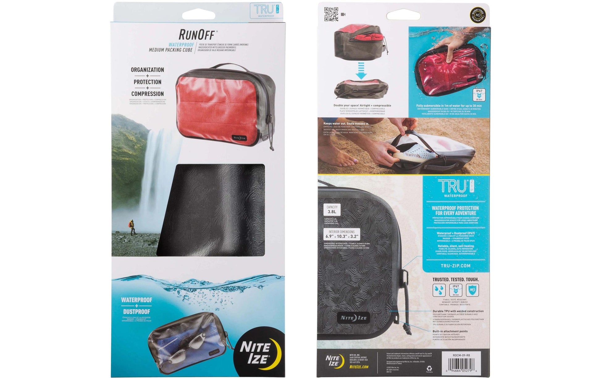 Nite Ize Reissverschlusstasche RunOff Medium – 3,8 l – Anthrazit – Nylon