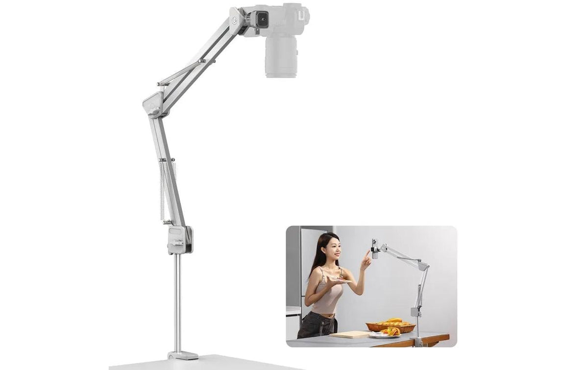 Ulanzi TH04 Überkopf-Tischhalter – Schwenkarm, 350–910 mm, 1/4" Gewinde, 2 kg Traglast – für Kameras, Smartphones