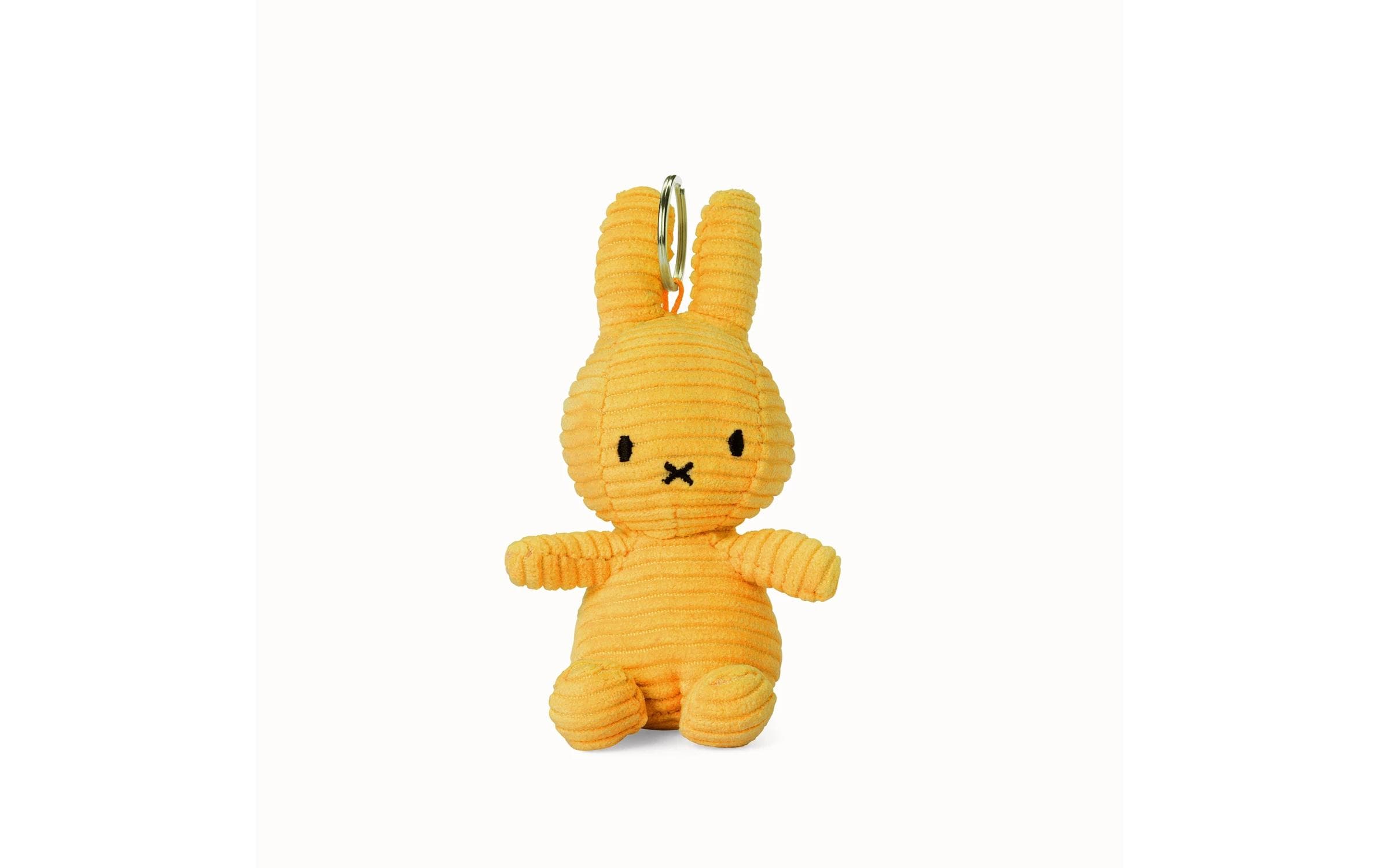 Bon ton toys Miffy Schlüsselanhänger – Kordsamt, 100% recyceltes Polyester, Gelb, 100 mm